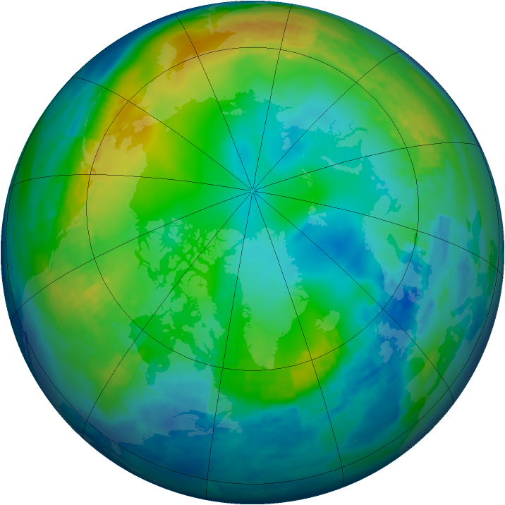 Arctic ozone map for 24 November 2003